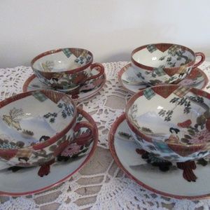 Japanese Nippon handprinted  Tea cup & saucer set